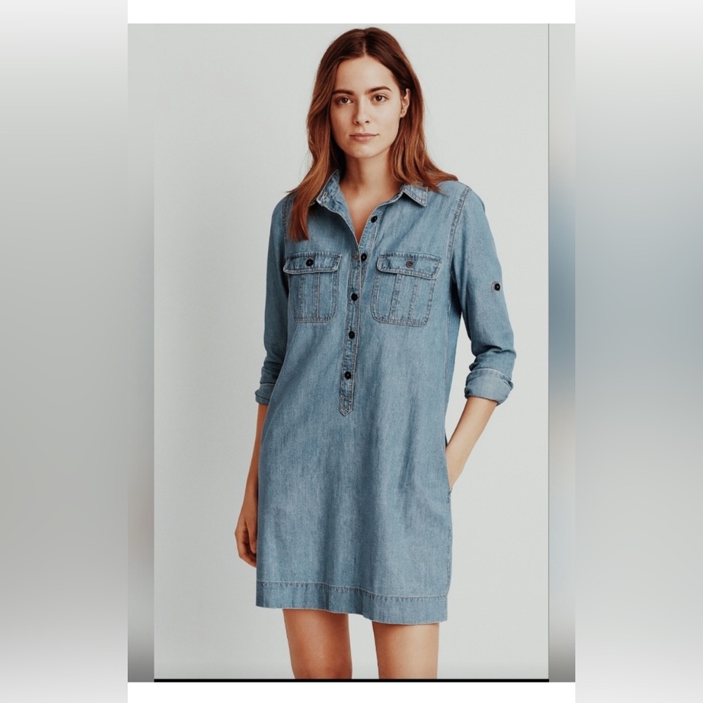 J. Crew Blue Long Sleeve Dress